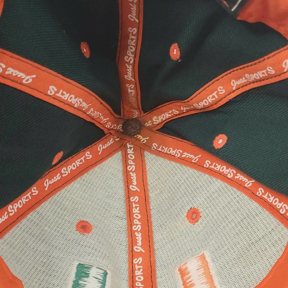 Miami Hurricanes Hat Size 6 7/8 NCAA Green Fitted Hat Cap Just Sports‎ Canes - Picture 7 of 10